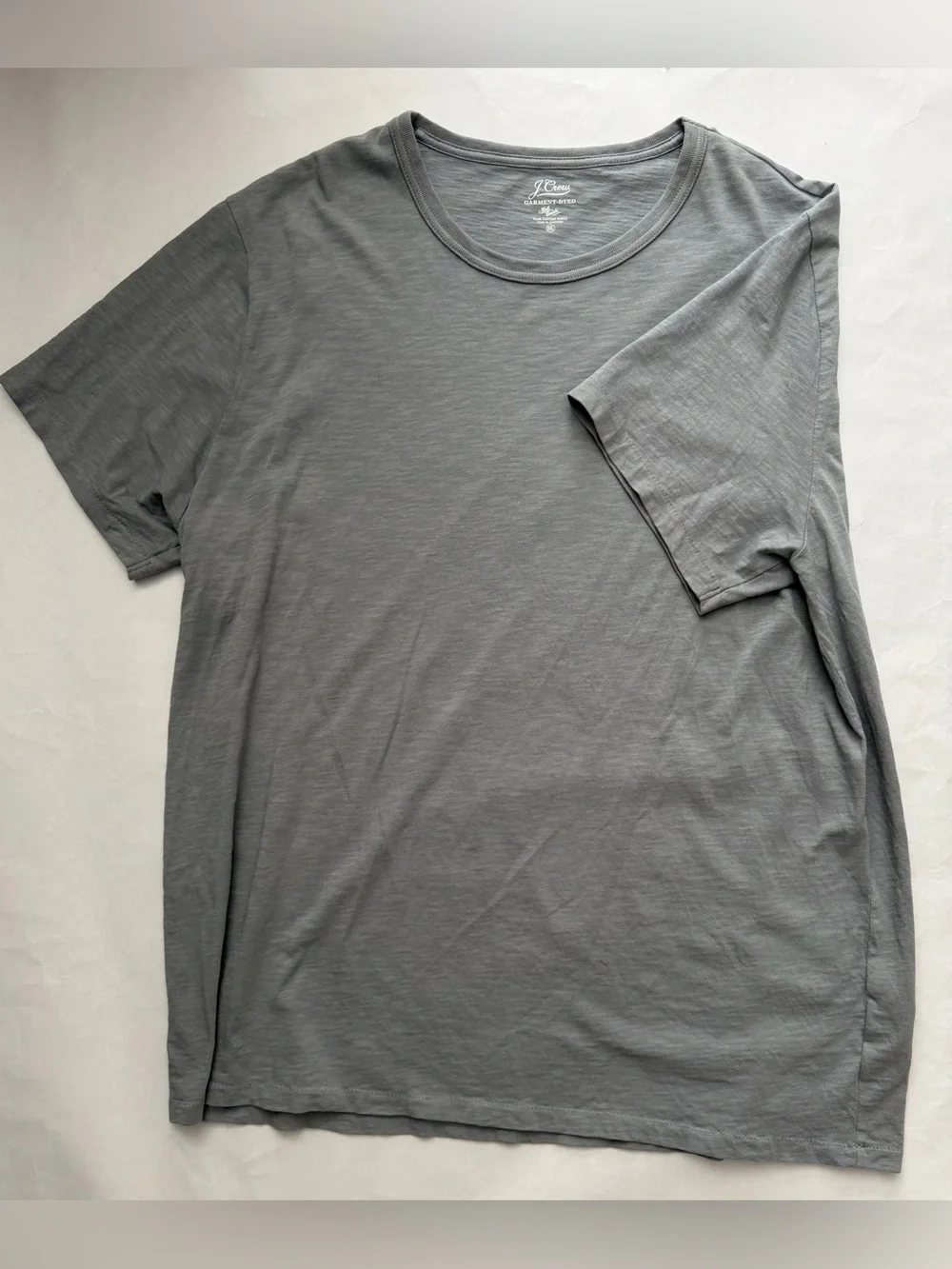 J Crew GARMENT-DYED SLUB COTTON XXL men’s gray short sleeve T Shirt